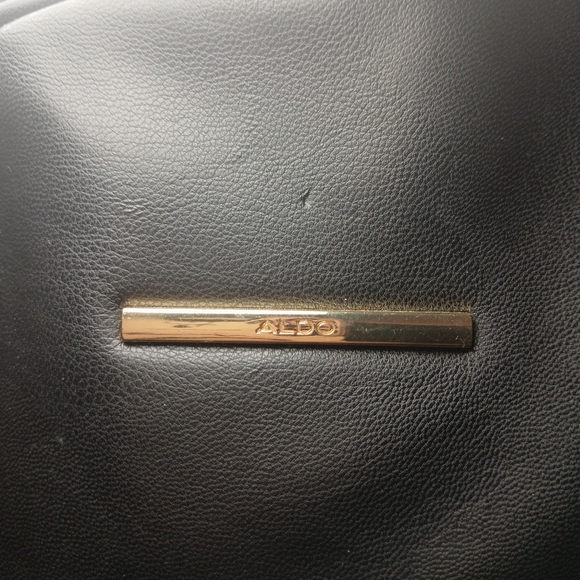 Aldo Black Quilted Backpack with Gold Chain Accent - Picture 2 of 6